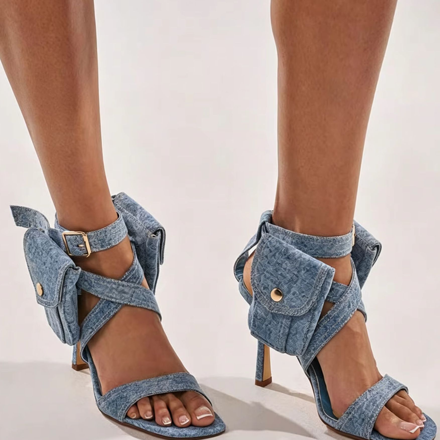 Women Blue Denim Pocket Ankle  - đánh giá và giá Street Fashion Y2K
