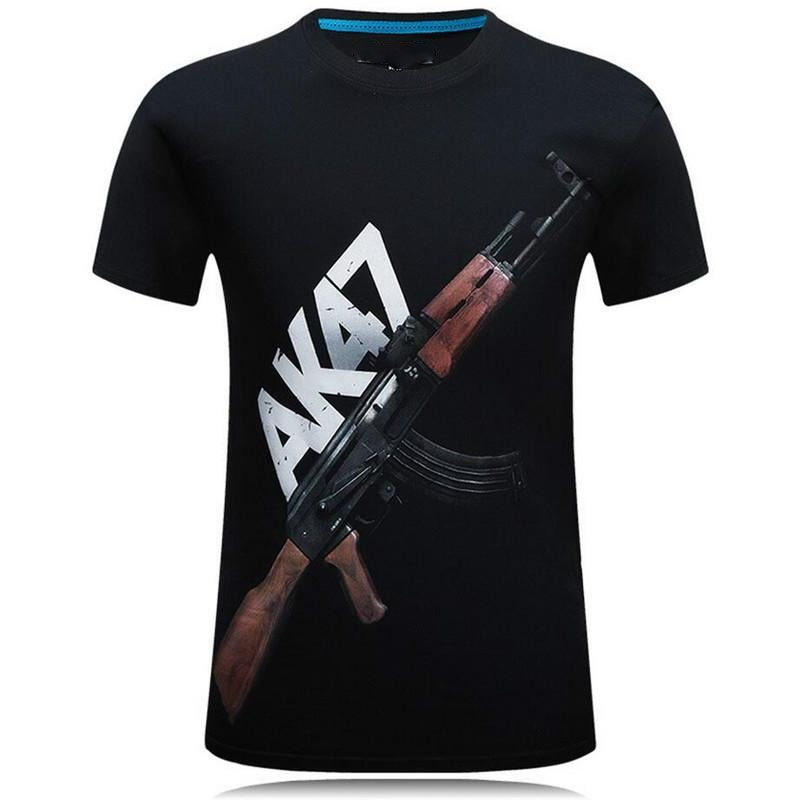 Tough Guy Style 3D Print T-shi - đánh giá và giá Street Fashion For Short Guys